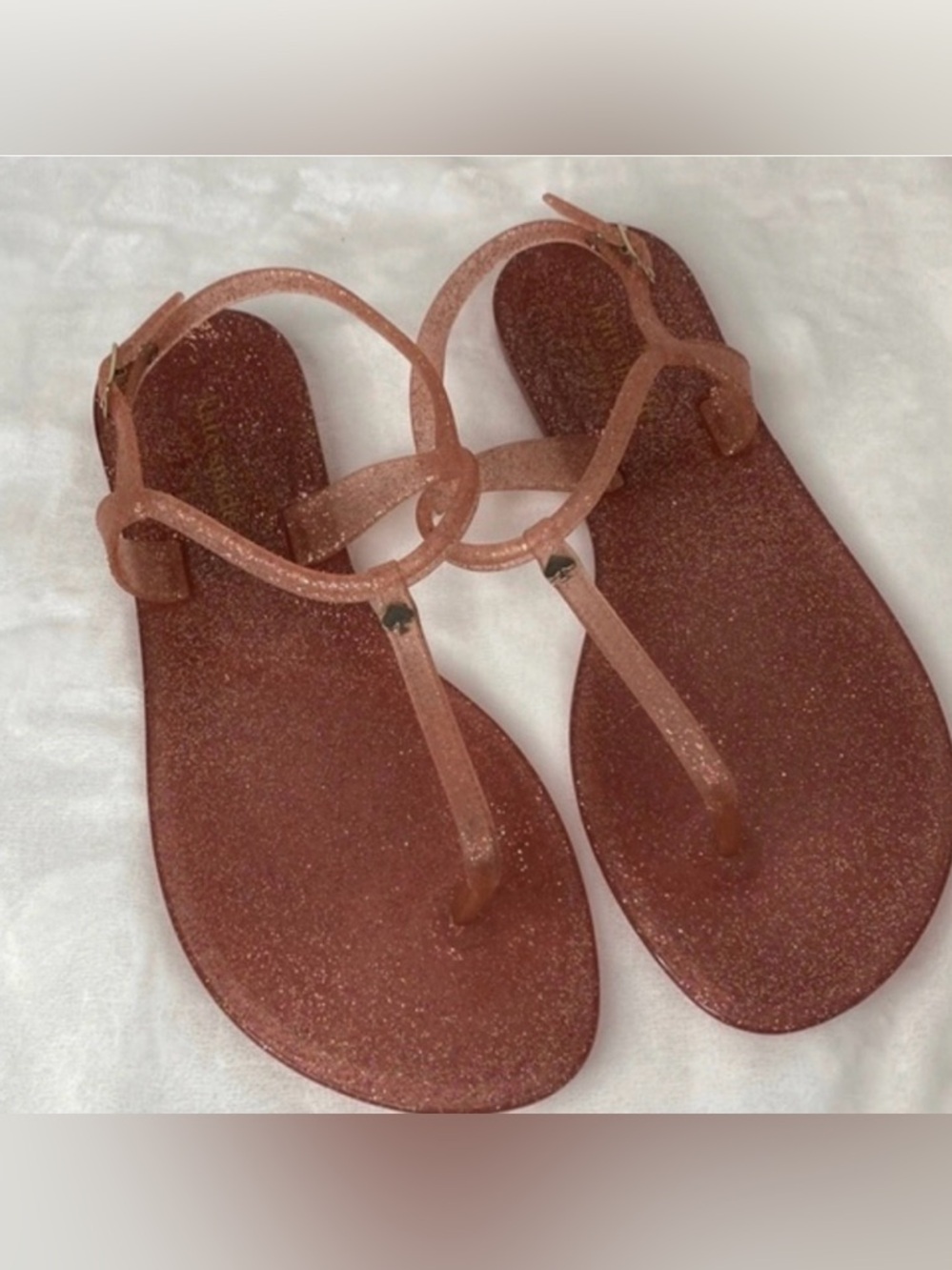Kate Spade Women's Thong Sandals Joni  Pink Glitter T-Strap